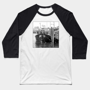 Fishing Boat  Docked in the Fog at Hall's Harbour Baseball T-Shirt